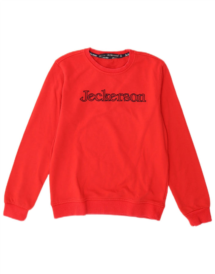 Jeckerson Jungen-Sweatshirt mit Grafik, 9–10 Jahre, rote Baumwolle