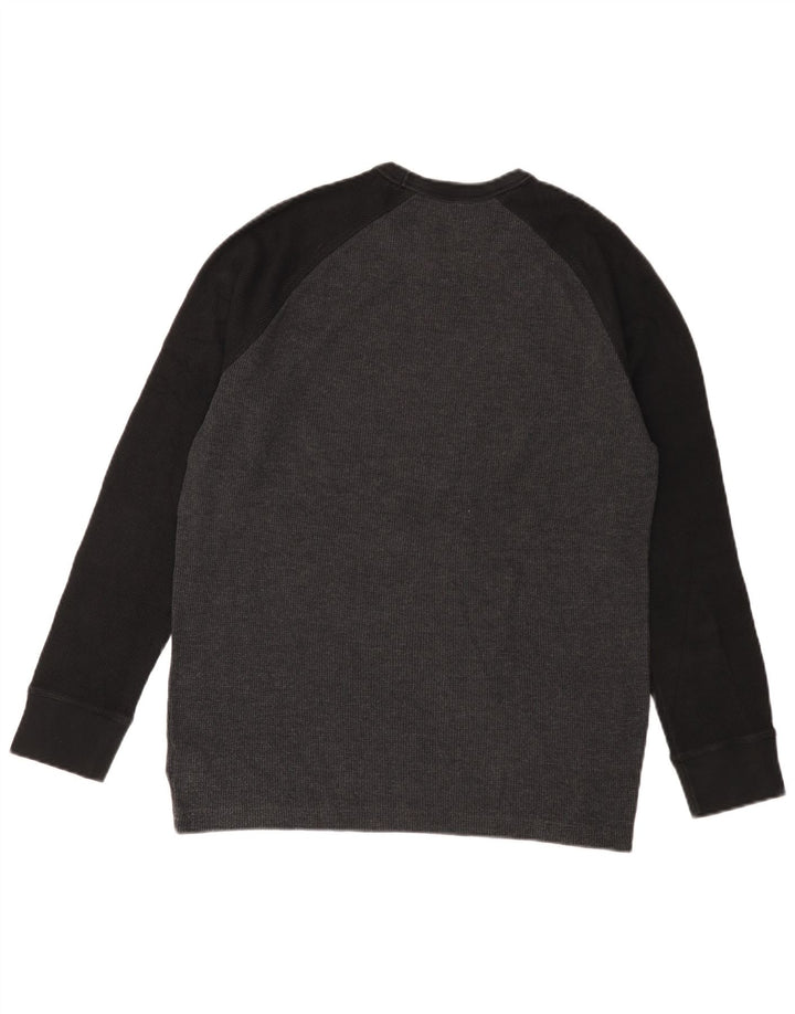 Gap Herren-Sweatshirt-Pullover aus mittelgrauer Colourblock-Baumwolle