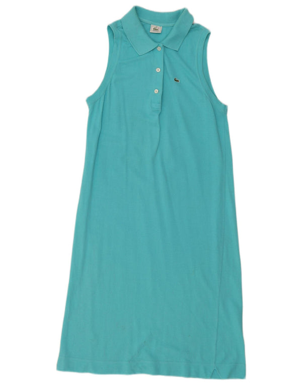 Ärmelloses Polokleid für Damen von Lacoste, Größe 40, mitteltürkisfarbene Baumwolle