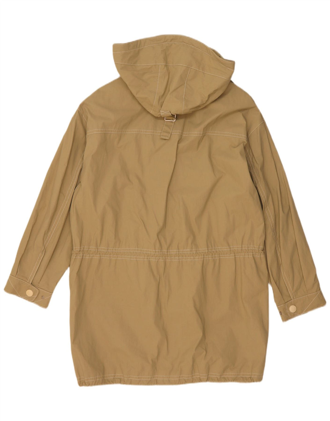 Vintage Damen Parka-Jacke mit Kapuze, übergroß, UK 8, Größe S, Beige, Baumwolle