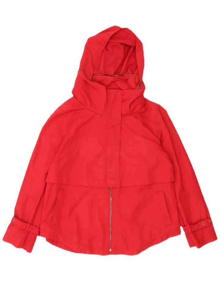 Zara Damen-Bomberjacke mit Kapuze, UK 14, Mittelrot, Polyester