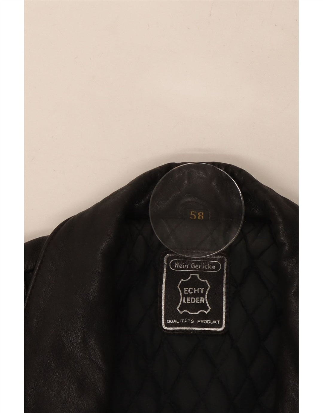 HEIN GERICKE Herren Leder Bikerjacke UK 38 Mittelschwarzes Leder