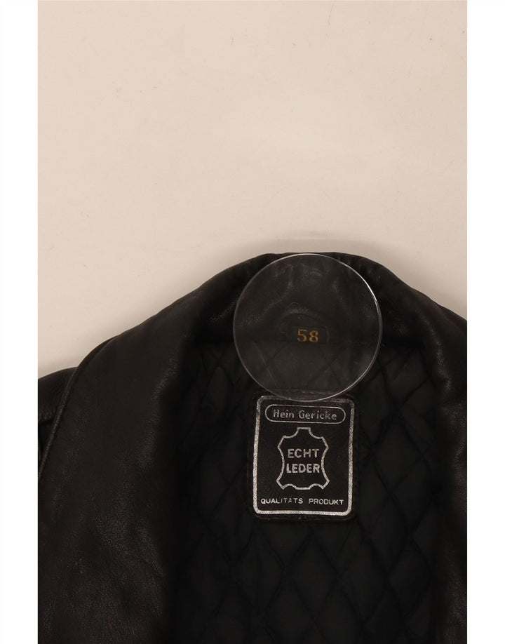 HEIN GERICKE Herren Leder Bikerjacke UK 38 Mittelschwarzes Leder