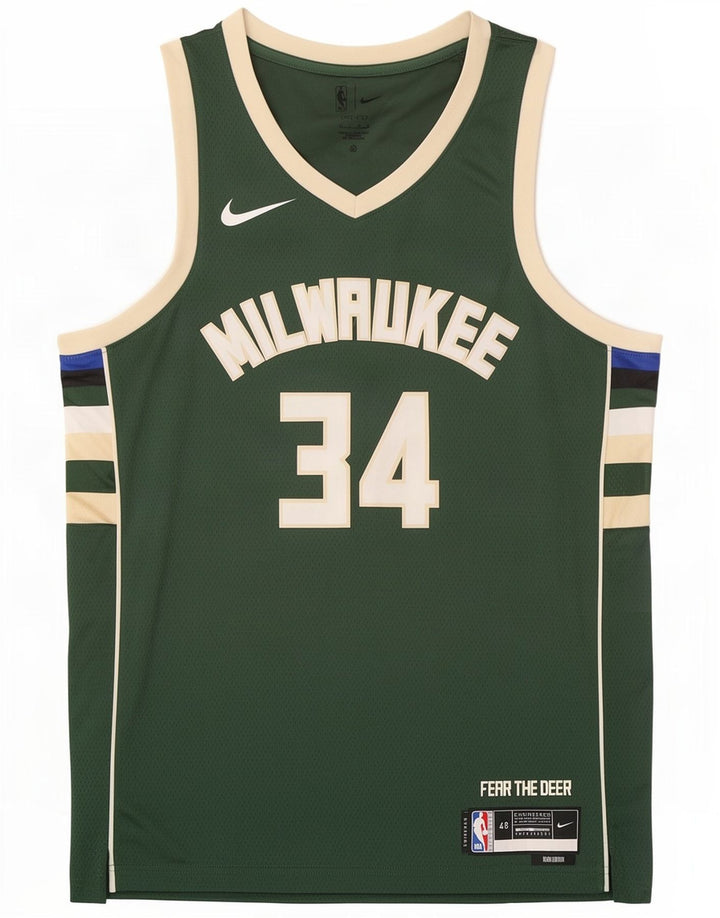 Nike Herren Milwaukee 34 Grafik-Weste-Oberteil, großes grünes Farbblock-Polyester