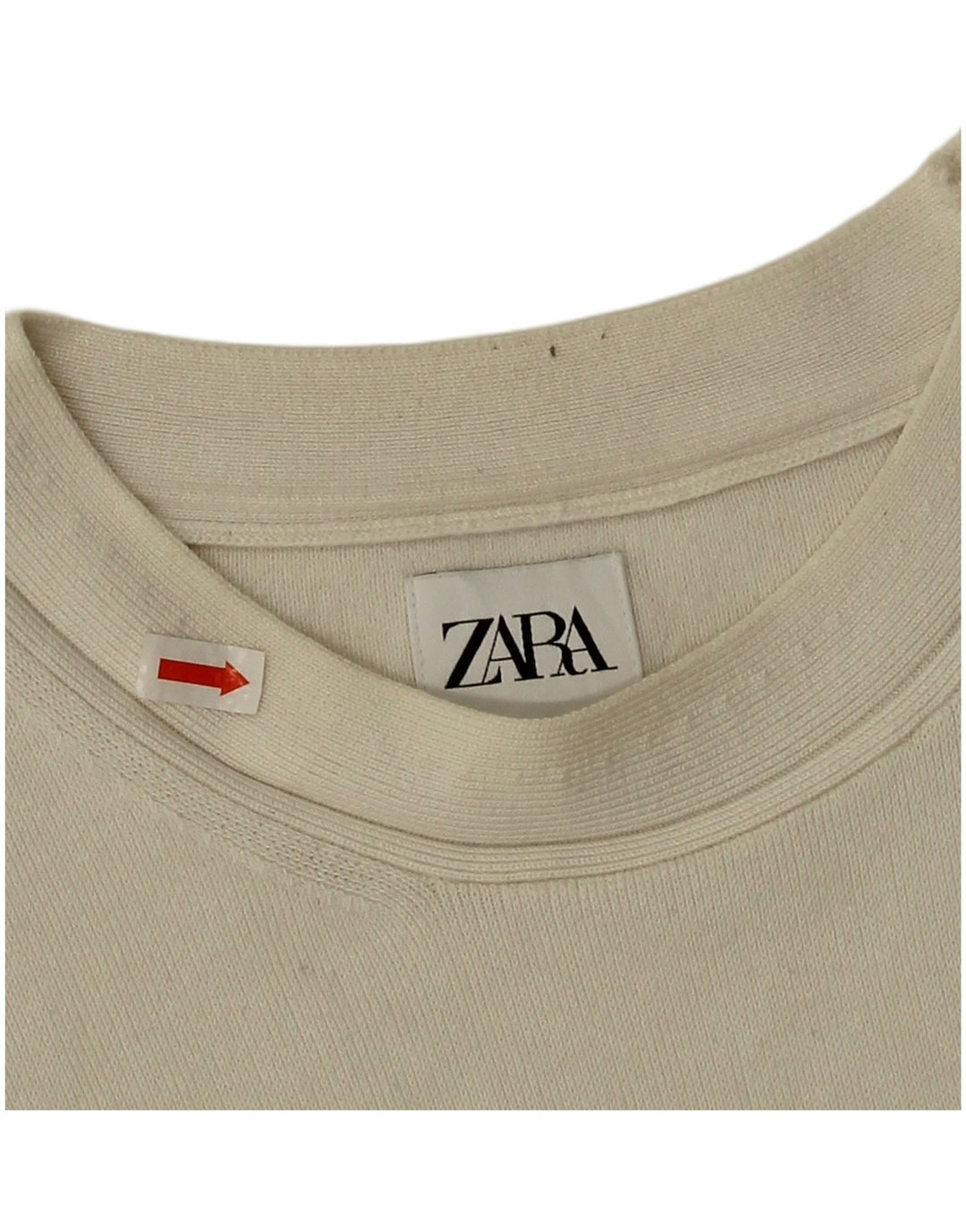 Zara Damen-Pullover mit U-Boot-Ausschnitt, UK 14, mittelweiße Viskose