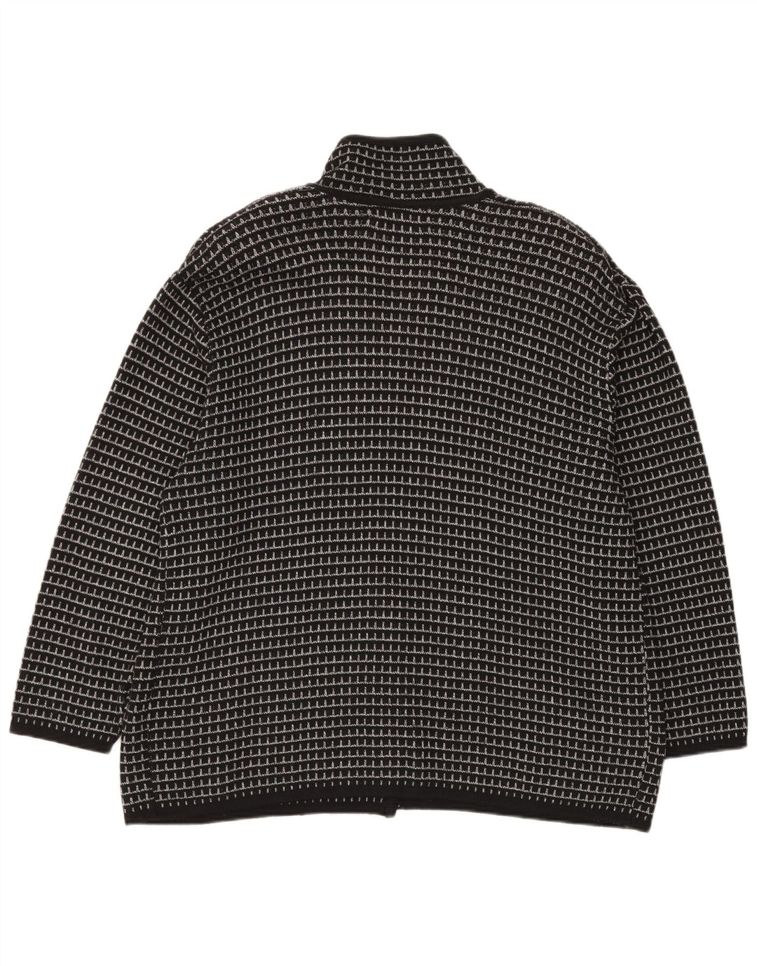Settebello Herren-Strickjacke XL, schwarz kariert, Acryl