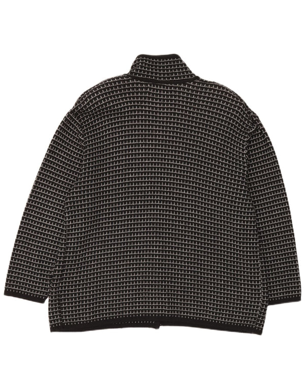 Settebello Herren-Strickjacke XL, schwarz kariert, Acryl