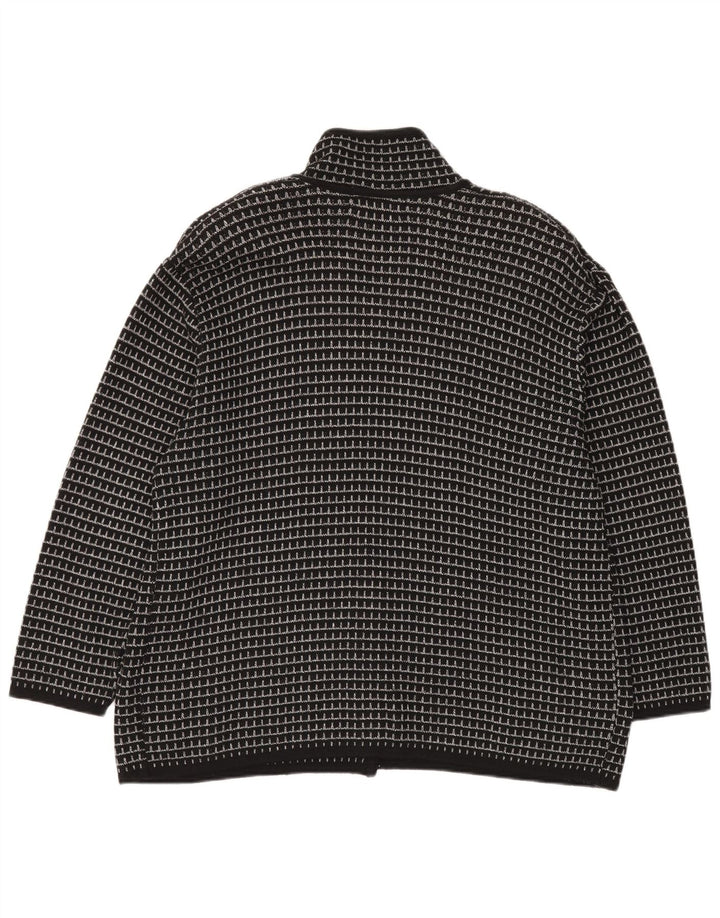 Settebello Herren-Strickjacke XL, schwarz kariert, Acryl