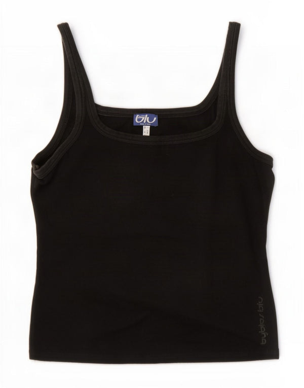 Byblos Damen Crop Cami Top UK 16 Large Schwarze Baumwolle