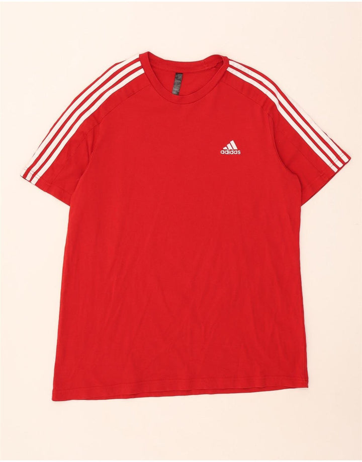 ADIDAS Herren T-Shirt Top Große rote Baumwolle