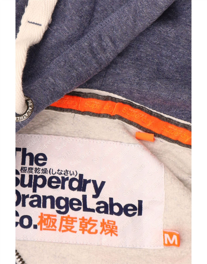 SUPERDRY Herren-Kapuzenpullover mit Reißverschluss, mittelblaue Baumwolle