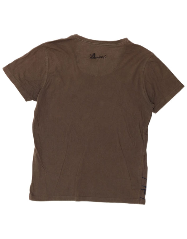 Desigual Herren Grafik-T-Shirt-Oberteil Medium Khaki
