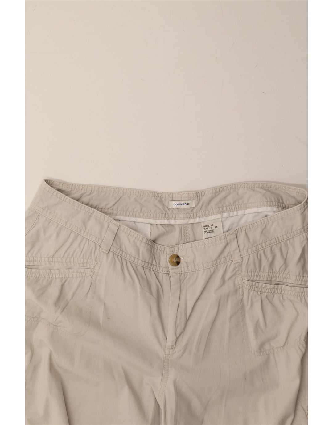 DOCKERS Womens Bermuda Shorts US 16 2XL W36  Off White Cotton Vintage Dockers and Second-Hand Dockers from Messina Hembry 