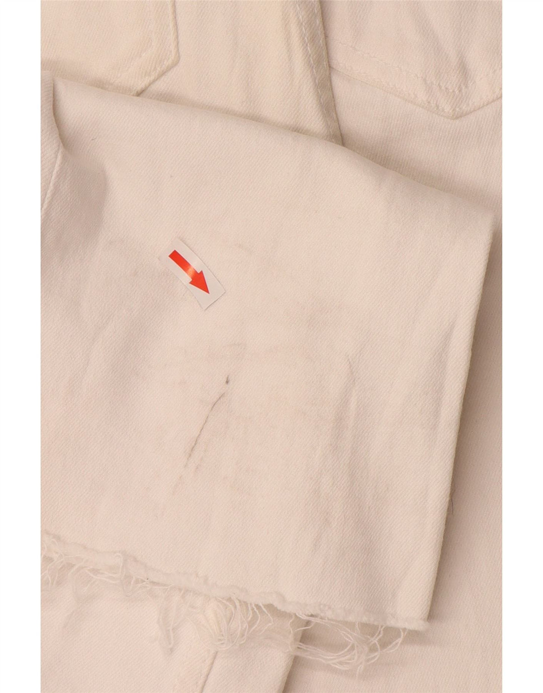 Zara Damen Distressed High Rise Bootcut Jeans EU 34 2XS W24 L26 Off White