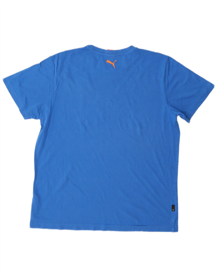 Puma Herren Grafik T-Shirt Top XL Blau Baumwolle