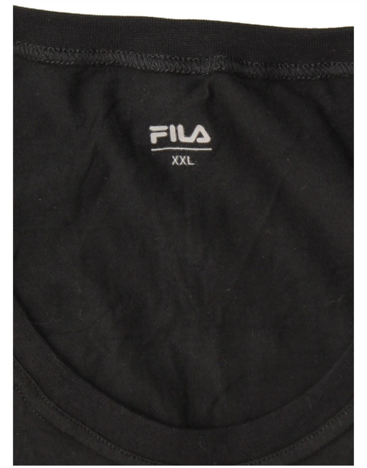 Fila Herren T-Shirt Top 2XL Schwarz