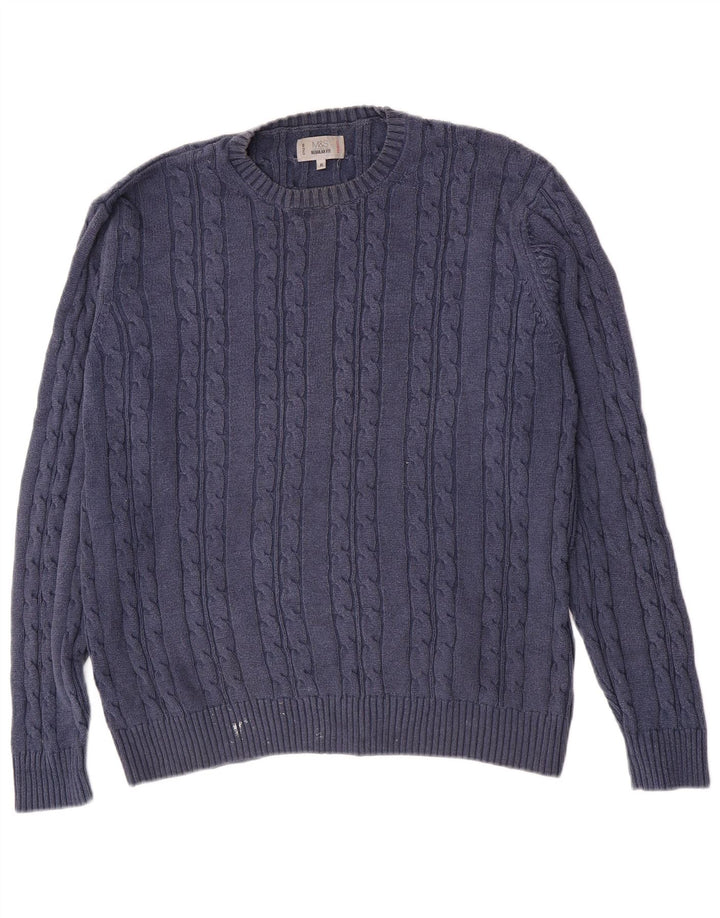 Marks & Spencer Herren-Pullover mit Rundhalsausschnitt, reguläre Passform, XL, Marineblau