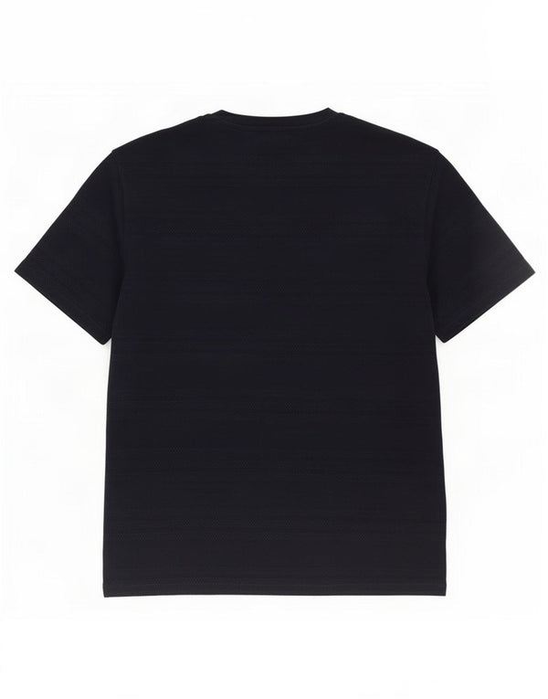 Reiss Herren-T-Shirt-Oberteil aus mittelblauer Nadelstreifen-Baumwolle in Marineblau