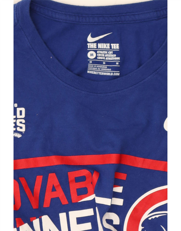NIKE Womens Chicago Cubs Graphic T-Shirt Top UK 14 Medium Blue Vintage Nike and Second-Hand Nike from Messina Hembry 