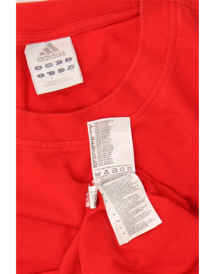 Adidas Herren Grafik T-Shirt Top Große rote Baumwolle