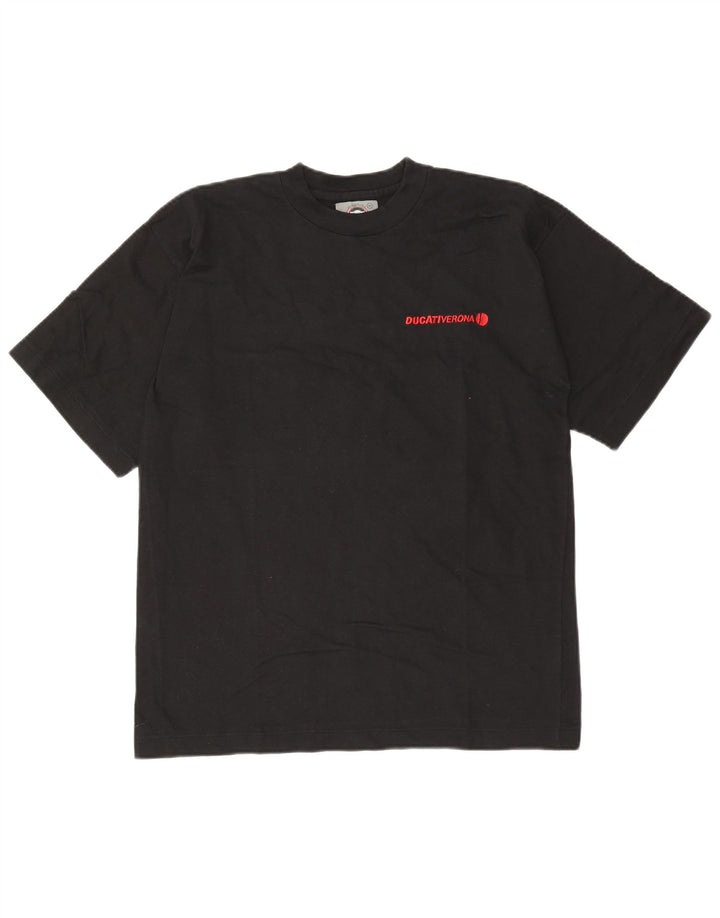 Ducati Herren-T-Shirt mit Grafik, mittlere schwarze Baumwolle