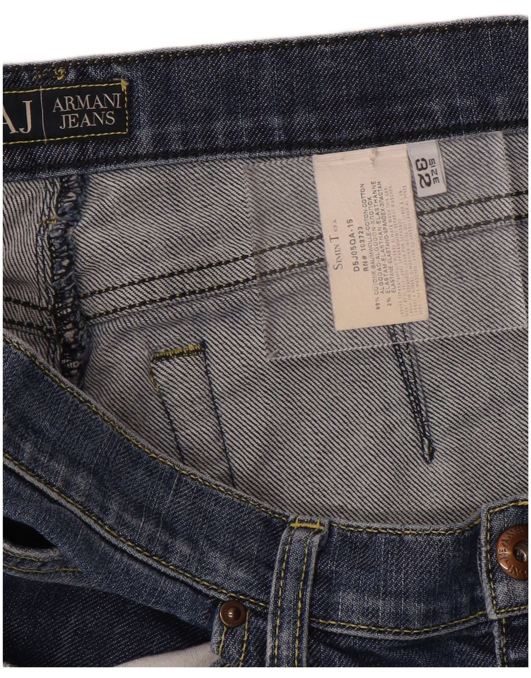 Armani Herren Jeansshorts W32 mittelblaue Baumwolle