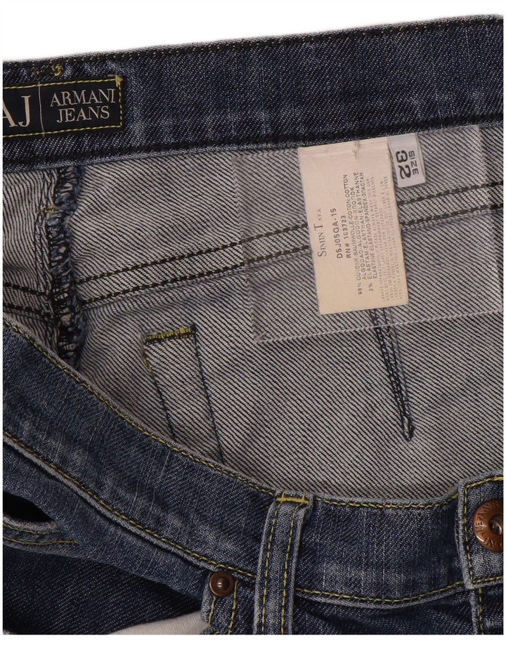 Armani Herren Jeansshorts W32 mittelblaue Baumwolle