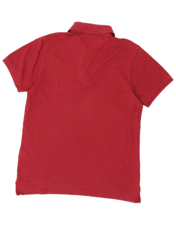 Tommy Hilfiger Mens Slim Fit Polo Shirt Large Red Cotton
