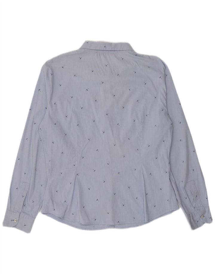 Zara Damen-Hemd mit abstraktem Muster, UK 18, XL, Blau