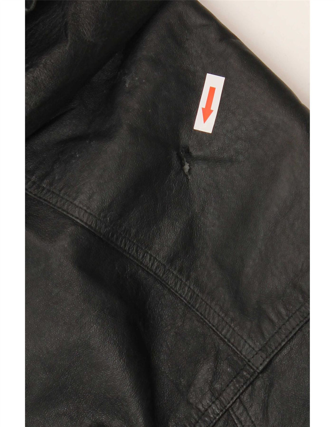Vintage Herren Lederjacke mit Kapuze UK 38 Medium Schwarz