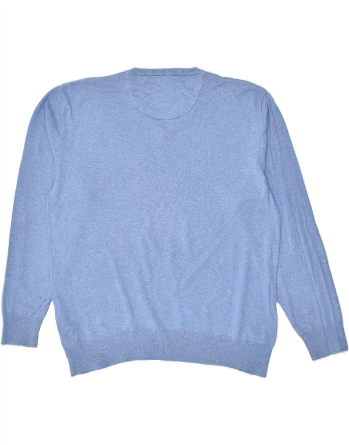 KAPPA Mens V-Neck Jumper Sweater XL Blue Cotton | Vintage Kappa | Thrift | Second-Hand Kappa | Used Clothing | Messina Hembry 
