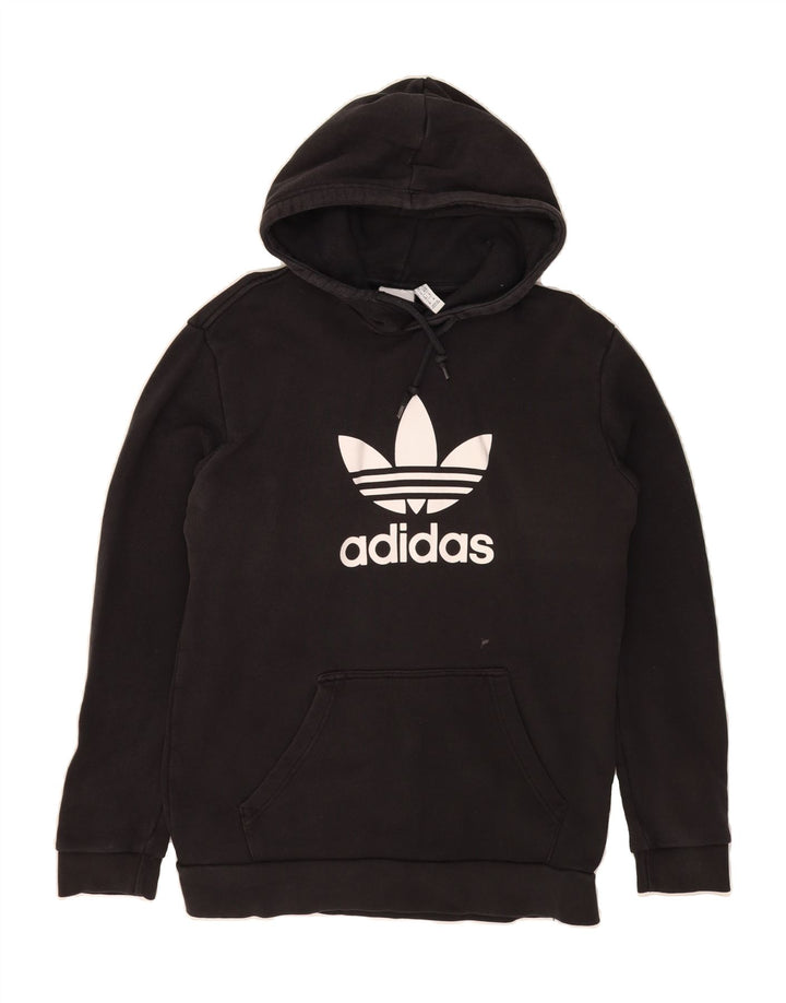 ADIDAS Mens Graphic Hoodie Jumper Medium Black Cotton Vintage Adidas and Second-Hand Adidas from Messina Hembry 
