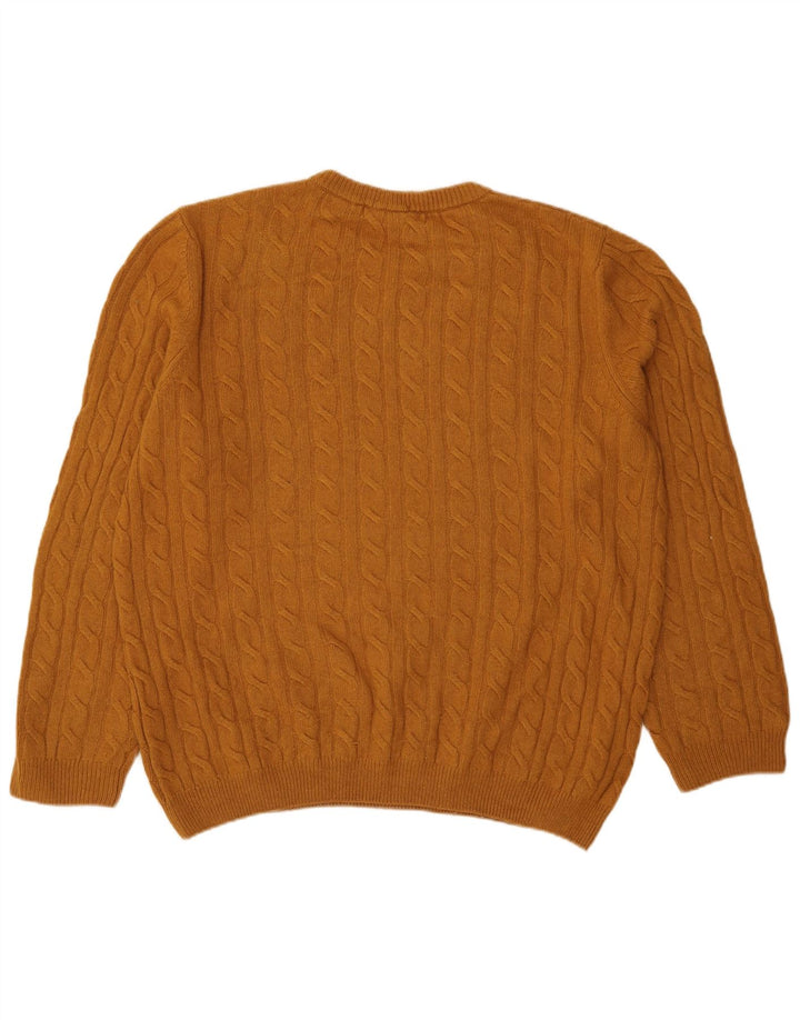Timberland Herren-Pullover mit Rundhalsausschnitt, große braune Wolle