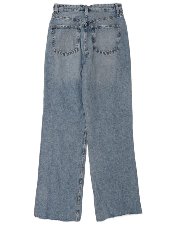 Zara Damen Distressed High Waist Jeans EU 38 Small W28 L34 Blaue Baumwolle