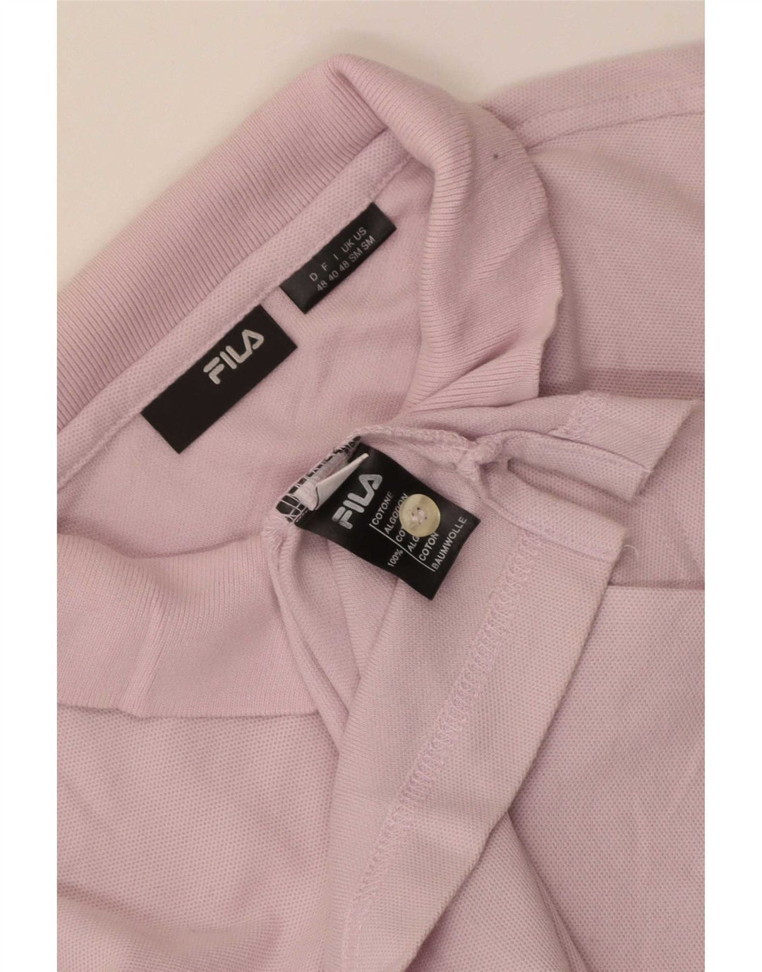 Fila Herren Poloshirt Small Lila Baumwolle