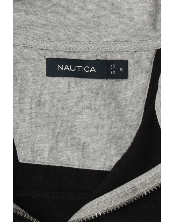 Nautica Herren-Sweatshirt mit Reißverschluss am Hals, XL, Schwarz