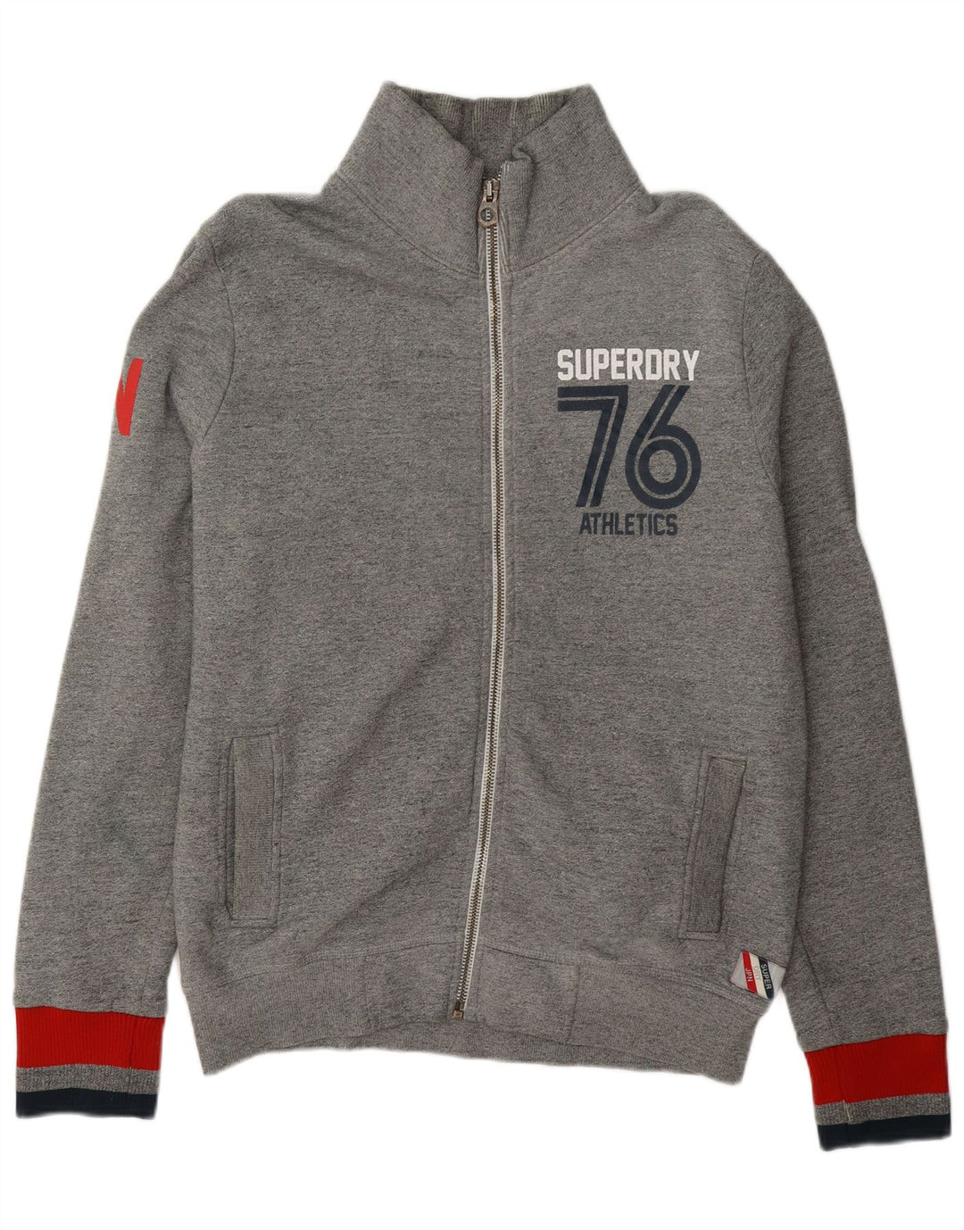 Superdry Herren-Trainingsanzug mit grafischem Oberteil, 2XL, graue Farbblock-Baumwolle
