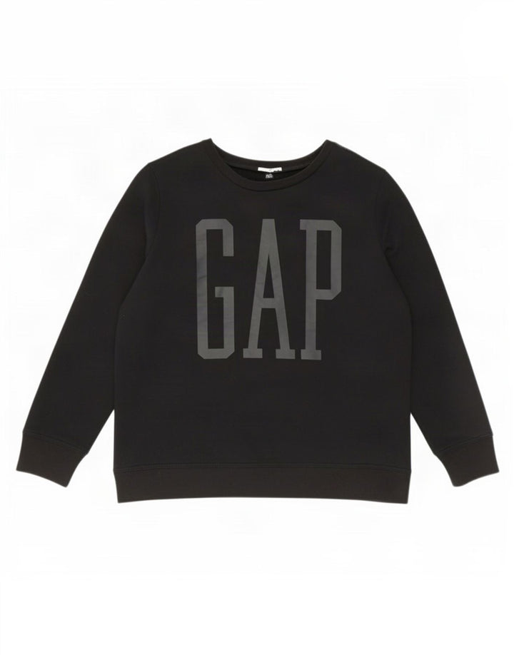 Gap Damen Grafik-Sweatshirt-Pullover UK 14 Mittelschwarze Baumwolle