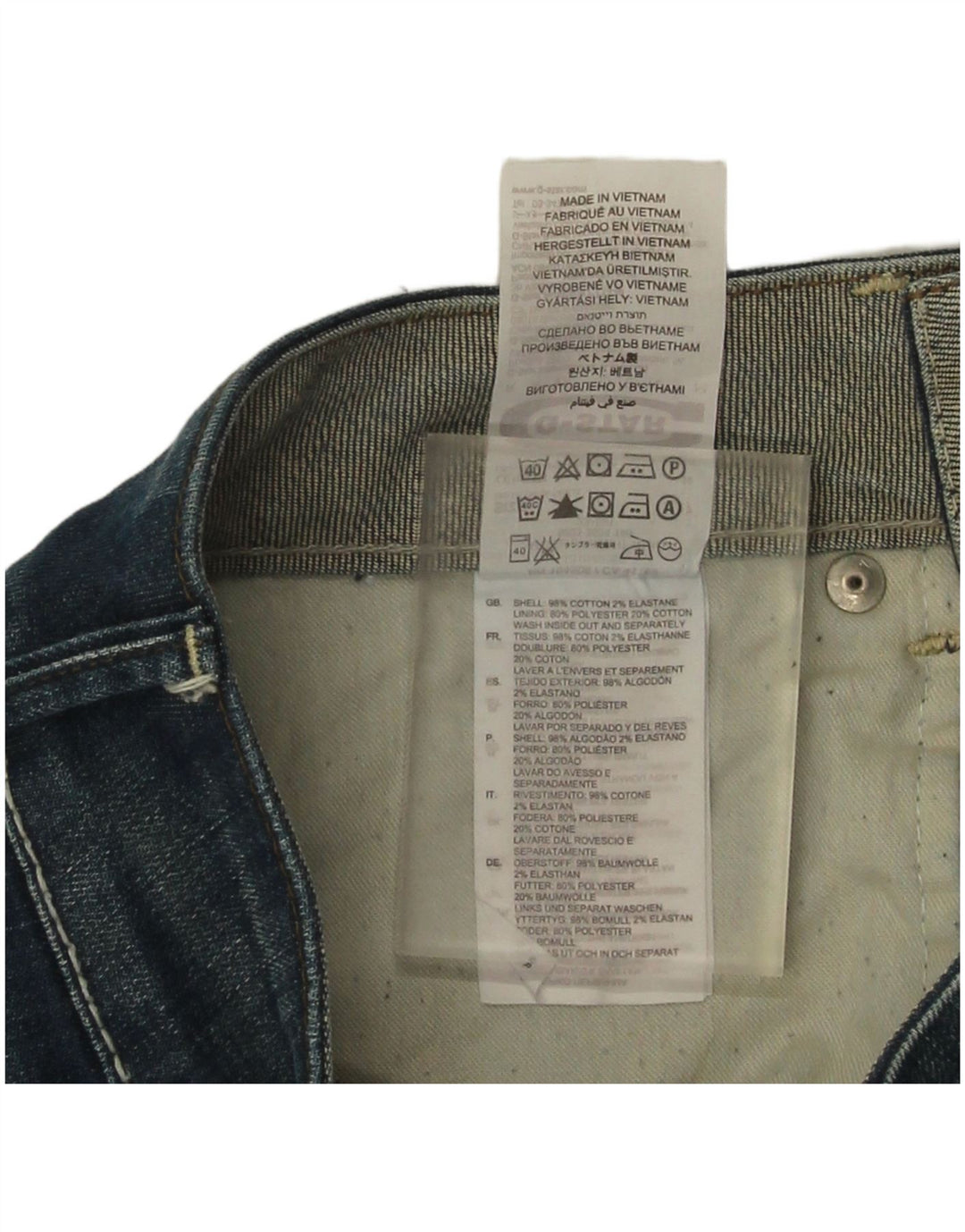 G-Star Damen Midge Straight Jeans W27 L32 Blaue Baumwolle