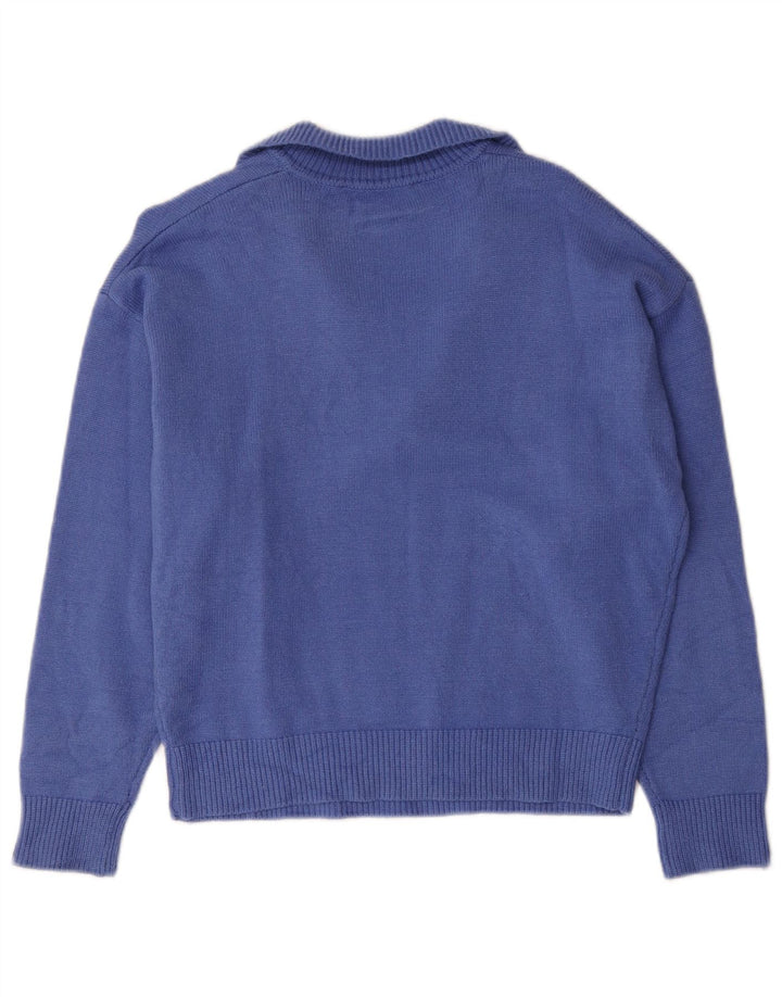 Zara Damen Rollkragenpullover Pullover UK 14 Mittelblaue Viskose