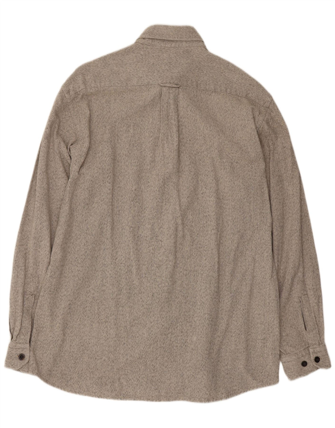 Hugo Boss Herren-Flanellhemd, groß, grau gesprenkelte Baumwolle