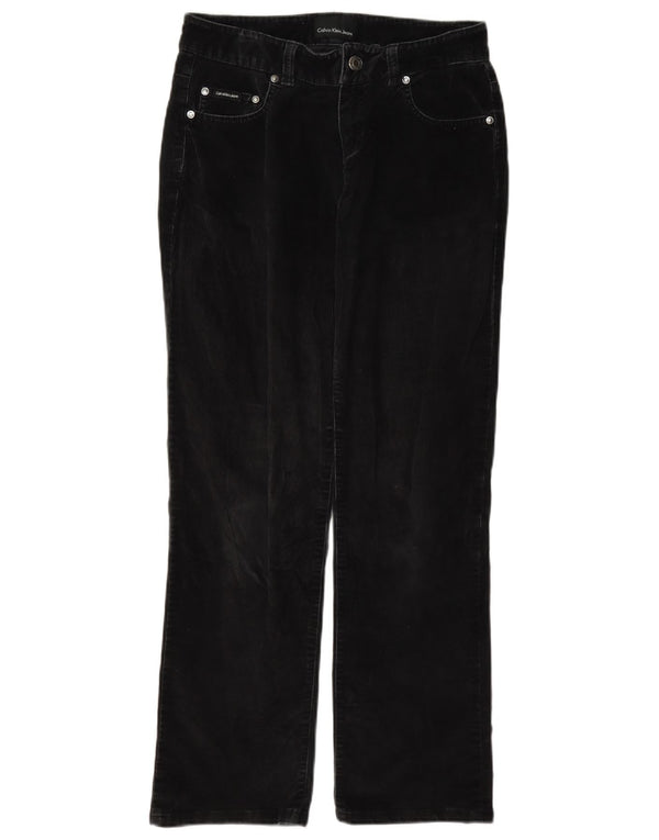 Calvin Klein Damen Gerade Cordhose W27 L28 Schwarze Baumwolle