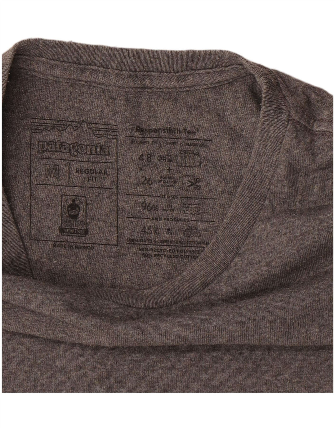 Patagonia Herren-T-Shirt mit normaler Passform, mittelgraue Baumwolle