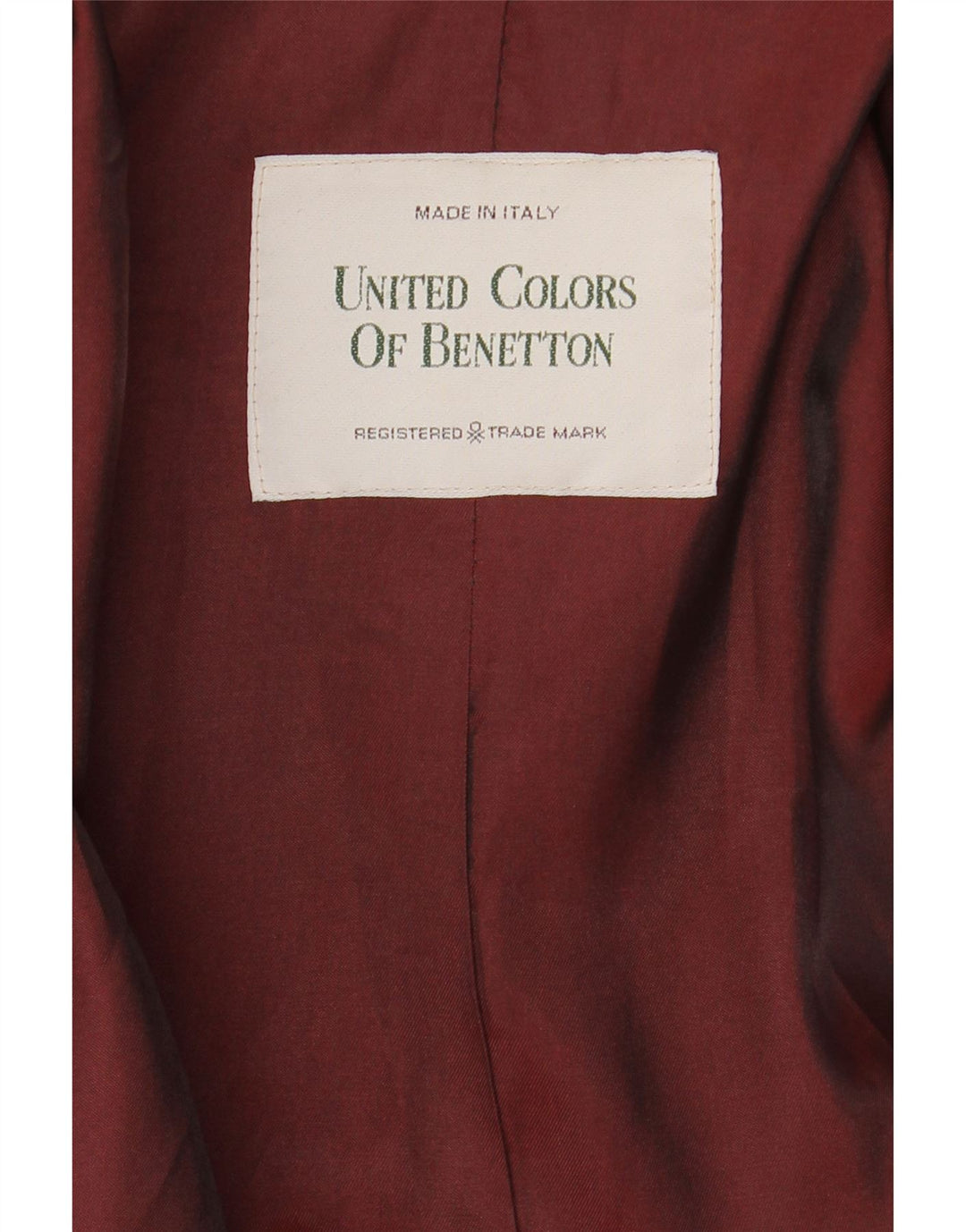 BENETTON Herren Zweireiher Mantel UK 44 2XL Schwarz