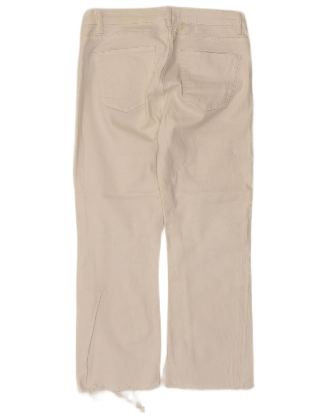 ZARA Damen-Cropped-Jeans EU 40 Medium W30 L25 Weiße Baumwolle