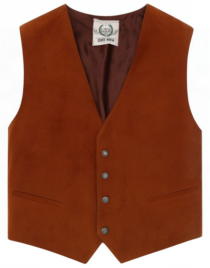 Vintage Herren Wildlederweste Mittelbraun