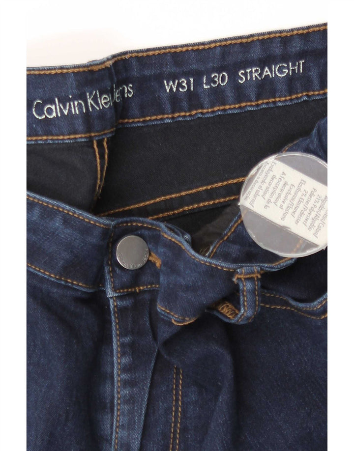 Calvin Klein Damen Straight Jeans W31 L30 Marineblaue Baumwolle