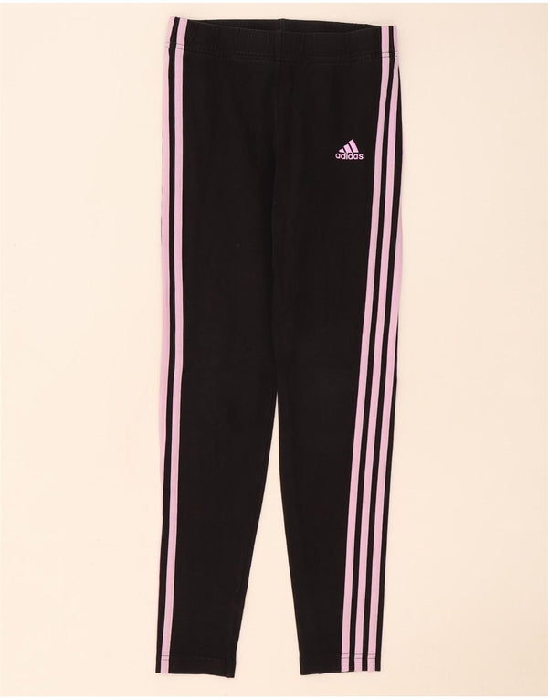 Adidas Mädchen-Leggings, 13–14 Jahre, schwarze Baumwolle
