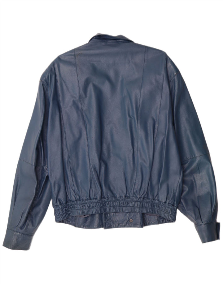 VINTAGE Herren Militärlederjacke IT 52 XL Blaues Leder