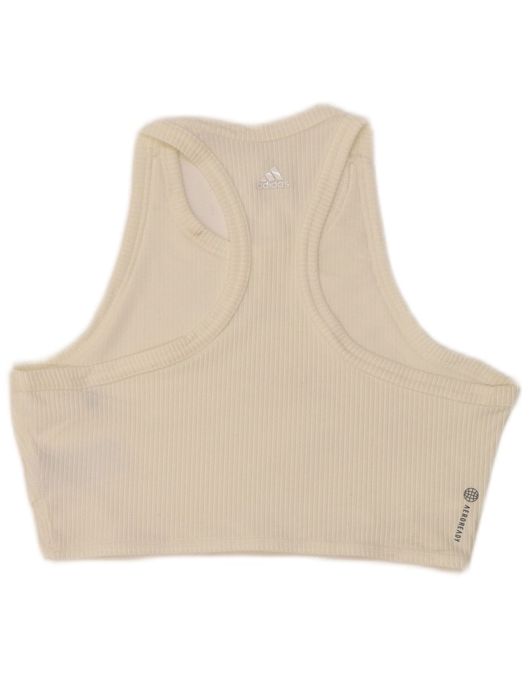 ADIDAS Damen Aeroready Crop Vest Top UK 12/14 Medium Weiß Polyamid